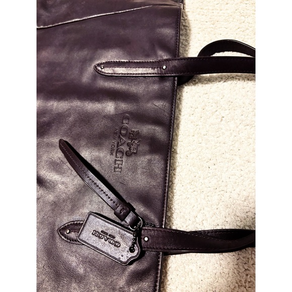 Coach Authentic Dark Oxblood Large Leather Tote - Picture 3 of 10